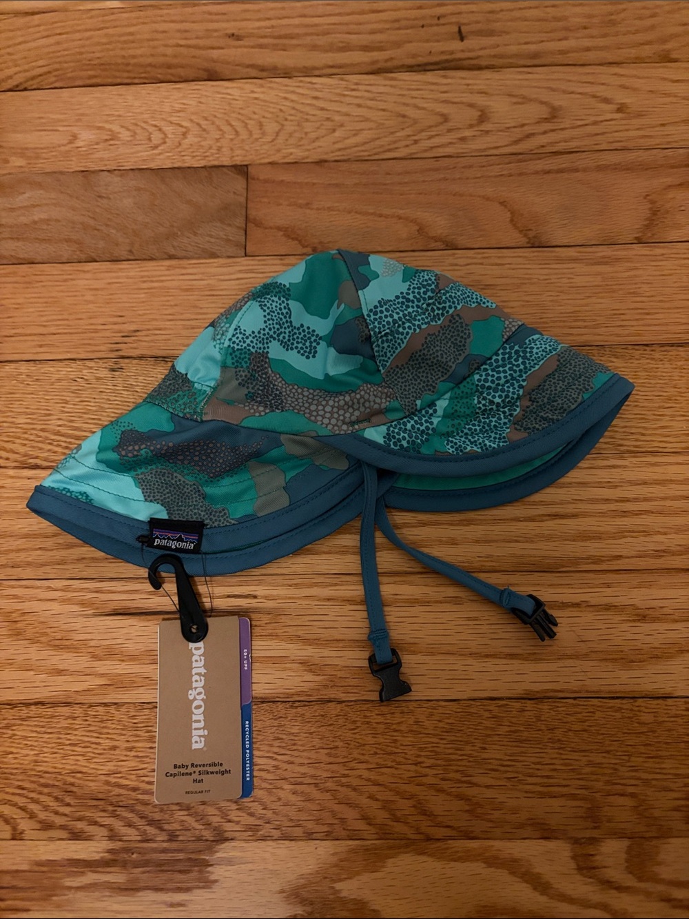 Patagonia Kids Teal & Aqua Camo Sun Hat